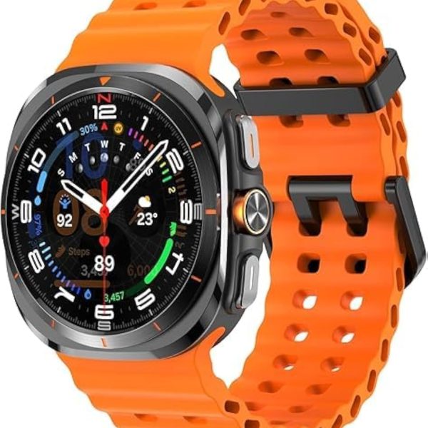 For Galaxy Watch 7 Ultra Bands,No Gap Silicone Band Compatible with Samsung Galaxy Watch Ultra 7 47mm Bands 2024 for Men Women