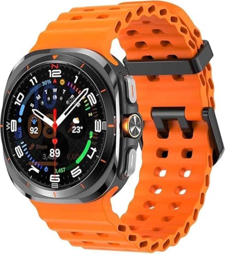 For Galaxy Watch 7 Ultra Bands,No Gap Silicone Band Compatible with Samsung Galaxy Watch Ultra 7 47mm Bands 2024 for Men Women
