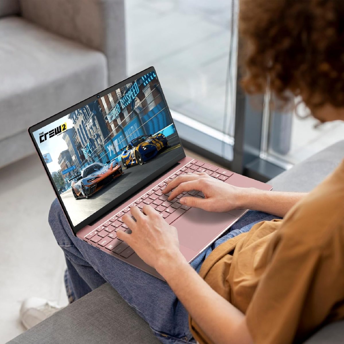 ⁦15.6" Laptop Computer, N95 Processor (4C4T, 1.7-3.4GHz) Gaming Laptop 16GB RAM 512GB PCIe SSD, FHD Display, Backlit Keyboard, Fingerprint Unlock, Students Business Laptop PC Win11 Pro OS,Rose Gold⁩ - الصورة ⁦6⁩