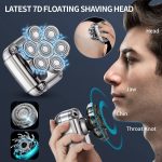 ⁦TERRIFI Bald Head Shavers for Men Waterproof Electric Rechargeable Balding Head Shaver Professional Anti-Pinch Shave Bald Head Wet&Dry Rotary Close Razor with Replaceable Grooming Shaving Heads⁩ - الصورة ⁦3⁩