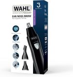 ⁦WAHL 3 in 1 Personal Trimmer, Nose Hair Eyebrow, Painless Eyebrow and Facial Hair Trimmer for Men Women, Rechargeable, Washable Heads, Black⁩ - الصورة ⁦7⁩