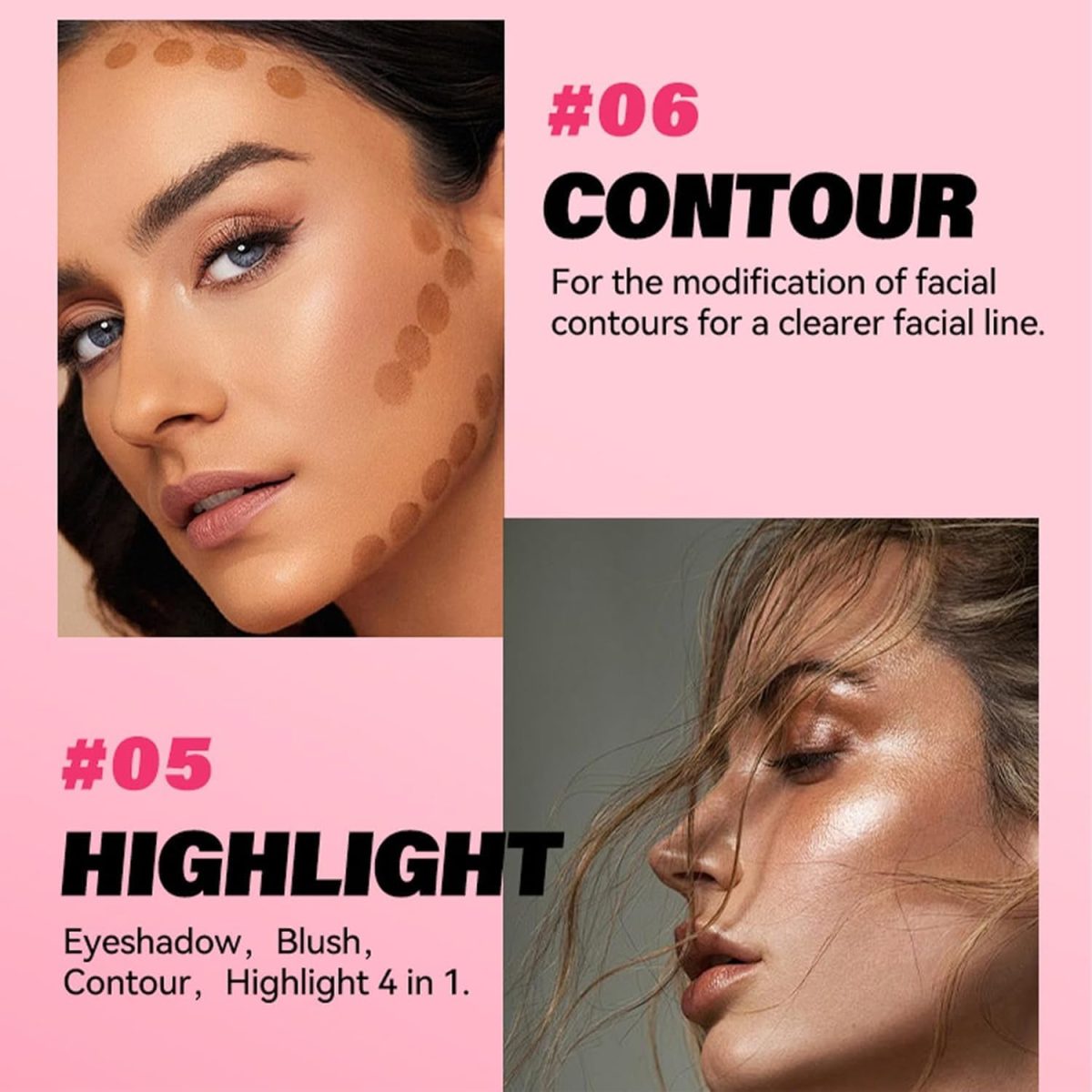 ⁦KASTWAVE Liquid Blush, Liquid Contour, Long Lasting Blush Stick for Cheeks Lips Eyes, Waterproof Lightweight Cream Blush, Moisturize & Blendable Blushers for Women Girls Cheeks Makeup (3Pcs)⁩ - الصورة ⁦5⁩