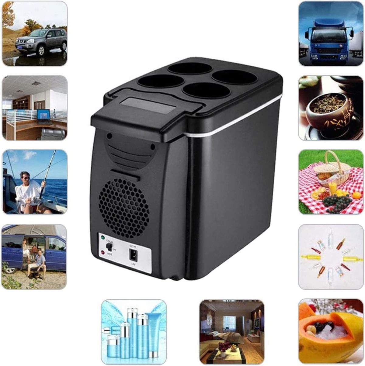 ⁦Avcbno Compact refrigerator سخان فريزر ثلاجة السيارة Mini Auto Freezer Cooler & Warmer Electric الثلاجة الثلجية المحمولة الثلج الثلج المحمولة ،⁩ - الصورة ⁦5⁩