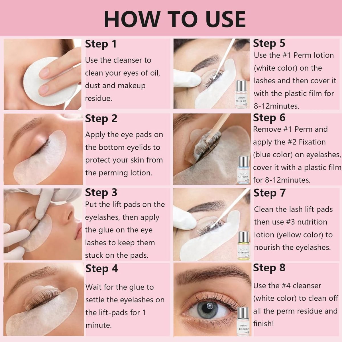 ⁦Lucky Cat Eyelash Perm Kit, Eyelash Extension Kit, Lash Lift Kit Ideal for Salons⁩ - الصورة ⁦5⁩