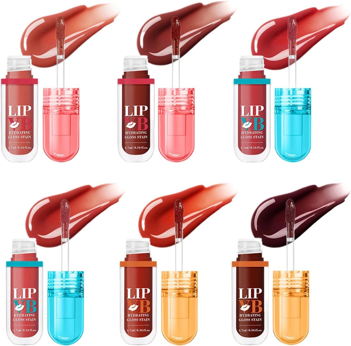 Lip Glaze - 4.7ml x Tinted Lipstick,Non-Sticky Nourishing Lipstick, Makeup Set for Travel Dating Wedding Commuting