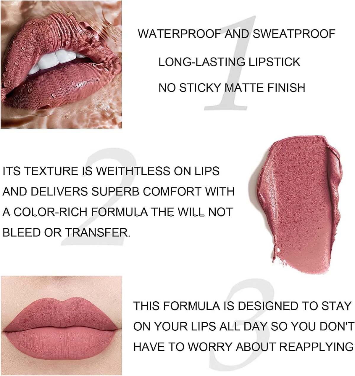 ⁦FALADANA Women's Waterproof Long Lasting Non-Stick Cup Not Fade Nude 12 Pieces Velvet Matte Liquid Lipstick Set⁩ - الصورة ⁦5⁩