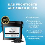 ⁦ADNOL® Activated carbon pellets 3 litres made of hard coal for air purification and gas cleaning e.g. for cooker hoods, CTC30, diameter 4 mm, energy class A, can be used as a carbon filter⁩ - الصورة ⁦2⁩