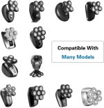 ⁦Auruveby 7d Electric Shaver Replacement Heads Bald 7 Head Razor Universal Replacement Head Wet and Dry Compatible Waterproof Replacement Head for Bald Men (Black)⁩ - الصورة ⁦3⁩