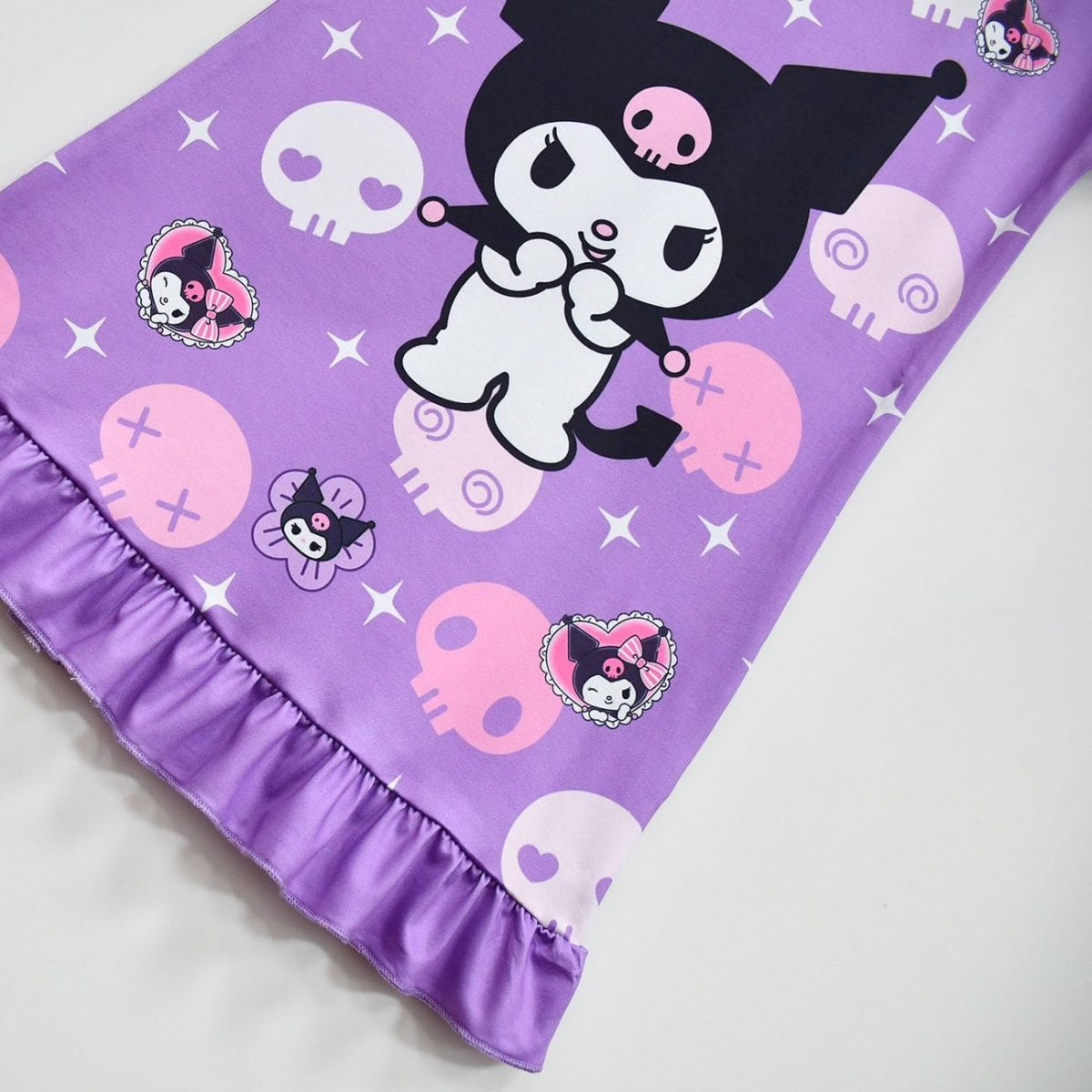 ⁦MSSmile-FANKID Kuromi Nightgowns Little Girls Casual Kuromi Dress Costume, Purple02, 5-6 Years⁩ - الصورة ⁦6⁩
