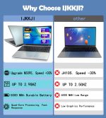⁦IJKKJI Laptop - Laptop Computer, 15.6 Inch Laptops, 8GB DDR4 RAM 512GB SSD, Celeron N5095, Computers with Win 11, 1920 x 1080 Display, Type-C, HD for Businesses and Students⁩ - الصورة ⁦3⁩
