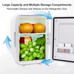⁦DDCVFREE Mini fridge ثلاجة سيارة 4L ثلاجة محمولة ثلاجة صغيرة بارد مستحضرات التجميل الأطعمة للسيارة للسيارة(White)⁩ - الصورة ⁦3⁩