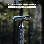 ⁦ROCKWELL RAZORS 6C Gunmetal Chrome Double-Edge Safety Razor with 6 Adjustable Shave Settings and 5 Blades⁩ - الصورة ⁦7⁩