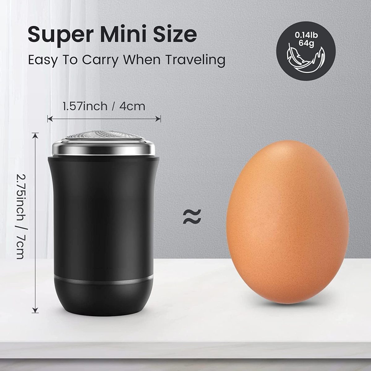 ⁦Excefore Portable Electric Shaver, Mini Rechargeable Waterproof Razor, Electric Razor for Men, Face, White, 3-Blade, Foil Head, 7000RPM, Fast Charging, Travel Lock, Men's Grooming, Adult Men⁩ - الصورة ⁦5⁩