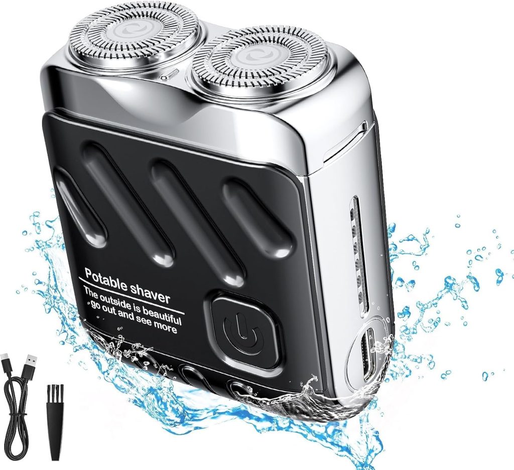 Mini Electric Shaver for Men, Rechargeable Cordless Razor, Waterproof Mini Shaver for Travel, USB Type-C Charging, Wet & Dry Use, Gift for Men Business & Daily Grooming