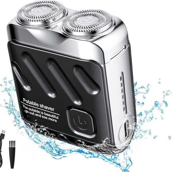 Mini Electric Shaver for Men, Rechargeable Cordless Razor, Waterproof Mini Shaver for Travel, USB Type-C Charging, Wet & Dry Use, Gift for Men Business & Daily Grooming