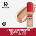 ⁦Rimmel London Lasting Finish 35 Hour, 160 Vanilla, Foundation, Long-Wearing, Hydrating, Vegan Formula, Full-Coverage, 30ml (1oz)⁩ - الصورة ⁦2⁩