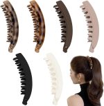 Bukela 6 Pieces Large Banana Hair Clips for Women Strong Hold Ponytail Holder Banana Clips for Fine Thick French Hair Accessories for Girls and Women