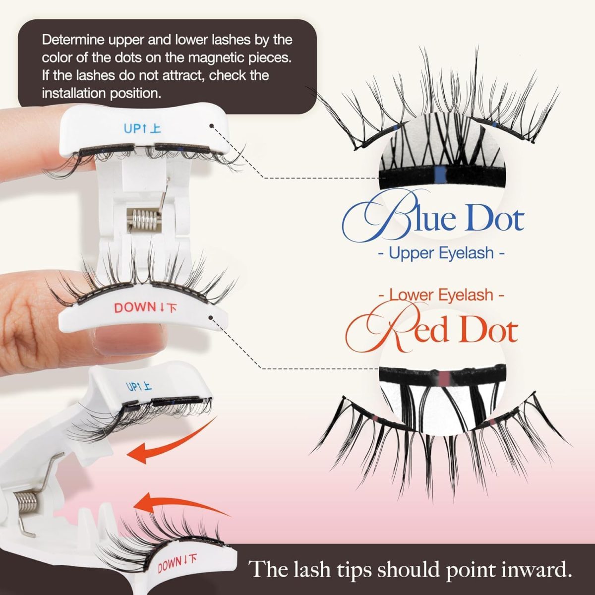 ⁦LASHVIEW Magnetic Eyelashes Natural Look, 1 Pair Reusable Magnetic Eyelashes with Applicator, No Glue Needed Magnetic Eyelashes Magnetic Lashes Kit, Easy to Wear and Remove (02)⁩ - الصورة ⁦5⁩