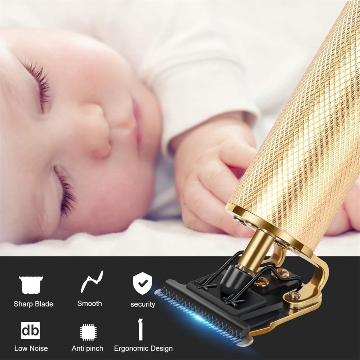⁦Joyzzz Hair Trimmer, Hair Clippers for Men, Low Noise Cordless T-Blade Electric Hair Clippers, Metal Body Cutting Grooming Beard Shaver Barbershop Professional, USB Rechargeable⁩ - الصورة ⁦7⁩
