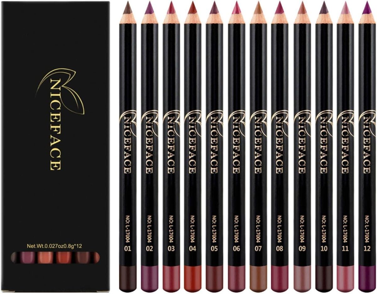 NALACAL Lip Liner Pencil Set, 12 Assorted Lip Liner Colors Matte Lip Liner Set High Pigmented Lip Liner Smooth Lip Liner Pencils Soft Lip Liner Pens Precise Lip Liner Set Long Lasting Lip Liner