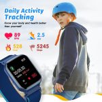 ⁦DMG Kids Smart Watch for Kids,IP68 Waterproof Kids Fitness Tracker Watch with 1.5 Inch DIY Face,Heart Rate Sleep Monitor,19 Sport Modes,Calories Counter,Alarm Clock,Great Gifts for Children 6+ (Blue)⁩ - الصورة ⁦6⁩