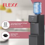 ⁦FLEXY® Top Loading Water Dispenser – 3 Push Taps (Hot, Cold & Normal), German Tech, SS Tank, Storage Cabinet, Compressor Cooling, Auto Temp Control, Overheat Protection, 2-Yr Warranty (Black)⁩ - الصورة ⁦6⁩