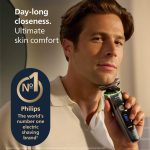 ⁦Philips Razor i9000 Prestige Ultra Wet and Dry Razor for Men, Dark Grey, Pressure and Motion Sensor, Trimmer Attachment, Charging Station and Travel Case (Model XP9402/11)⁩ - الصورة ⁦2⁩