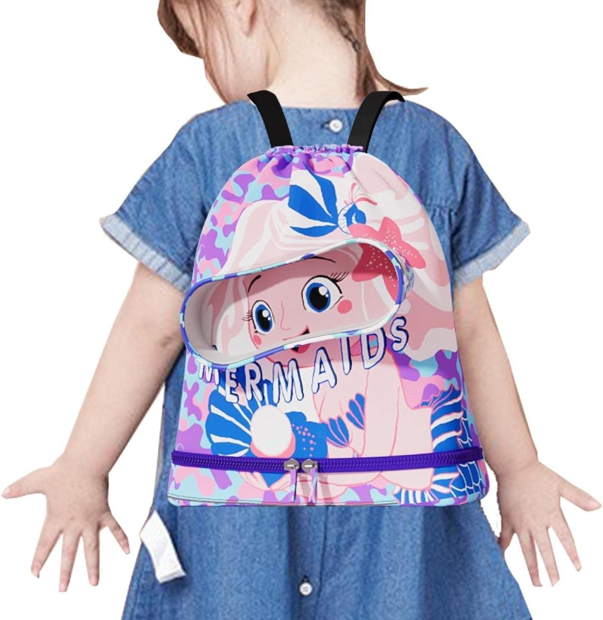 ⁦Unicorn Swimwear Girls One Pieces Rash Guard Set Flamingo Sun Suits with Sun Hat UPF 50+⁩ - الصورة ⁦5⁩