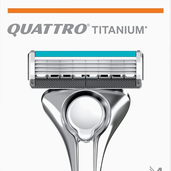 Schick Quattro Titanium Razor for Men Value Pack with 1 Razor and 3 Refills