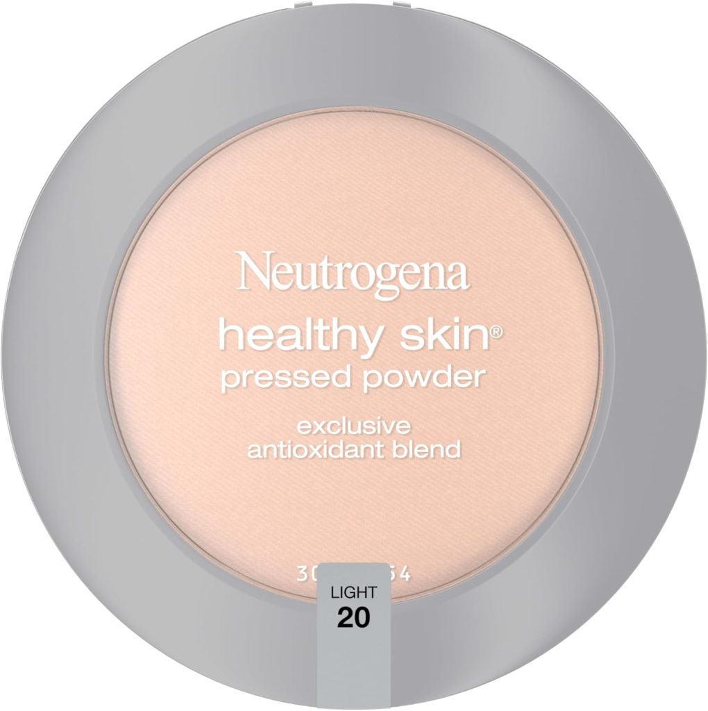 Neutrogena Healthy Skin Pressed Makeup Powder Compact with Antioxidants & Pro Vitamin B5, Evens Skin Tone, Minimizes Shine & Conditions Skin, Light 20,.34 oz