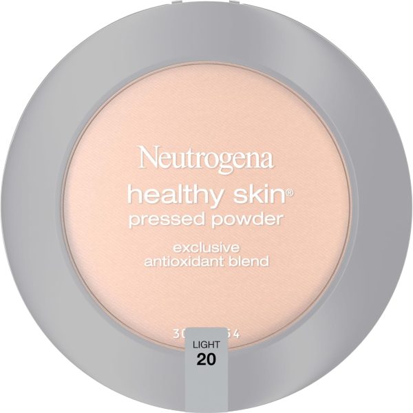 Neutrogena Healthy Skin Pressed Makeup Powder Compact with Antioxidants & Pro Vitamin B5, Evens Skin Tone, Minimizes Shine & Conditions Skin, Light 20,.34 oz