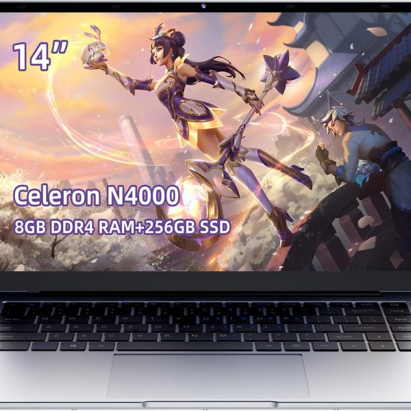 JSHIX 2025 Laptop,14'' Windows Laptop,Computer laptops,Celeron N4000 Processor, 8 GB RAM, 256 GB Storage,14-inch HD Display, Windows 11, Laptop for Business, Office or Student use (N7P-N4000-8+256)