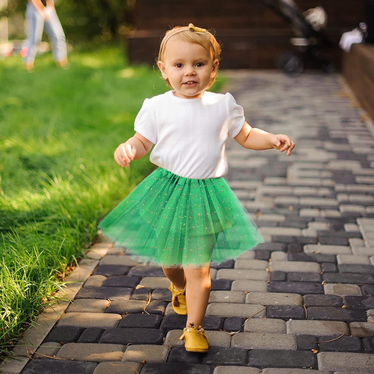 ⁦Sibba Tutus Skirt 3-Layer Sparkle Tulle Ruffle Layered Ballet Dress Dance Infrant Girls Kids Toddler Outdoor Clothing Costume⁩ - الصورة ⁦7⁩