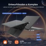 ⁦Morostron Laptop with 4GB DDR4 and 192GB SSD, 15.6 Inch Laptop with System and Quad-Core Processor, Webcam, USB 3.0, WiFi, Bluetooth 4.2, Mini HDMI, Grey⁩ - الصورة ⁦5⁩