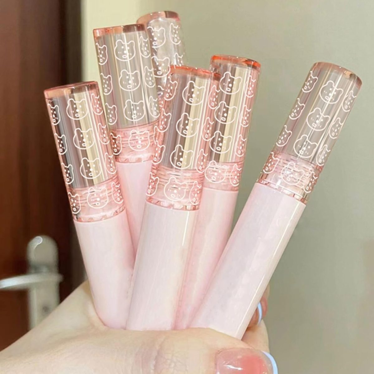 ⁦KWOLYKIM Glass Water Lifter Gloss, Hydrating Lip Gloss, Plumping Water Gloss Lip Gloss Moisturizing Sweet Lip Glaze Snow Pink⁩ - الصورة ⁦7⁩