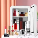 ⁦QBNZAXC Mini fridge 4L Mini Refrigerator Cosmetics Mask Beverage Multifunction Dormitory Refrigerators Beauty Cooler Warmer Fridge For Car Home⁩ - الصورة ⁦4⁩
