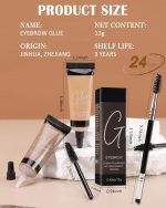 ⁦NALACAL Auburn Tinted Eyebrow Gel Kit - 2PCS Brow Thickening Gel with Dual Brushes: Waterproof, Long-Lasting Brow Filler and Defining Gel for Natural, Fuller Eyebrows – Ideal Makeup Gift Set for Women⁩ - الصورة ⁦7⁩