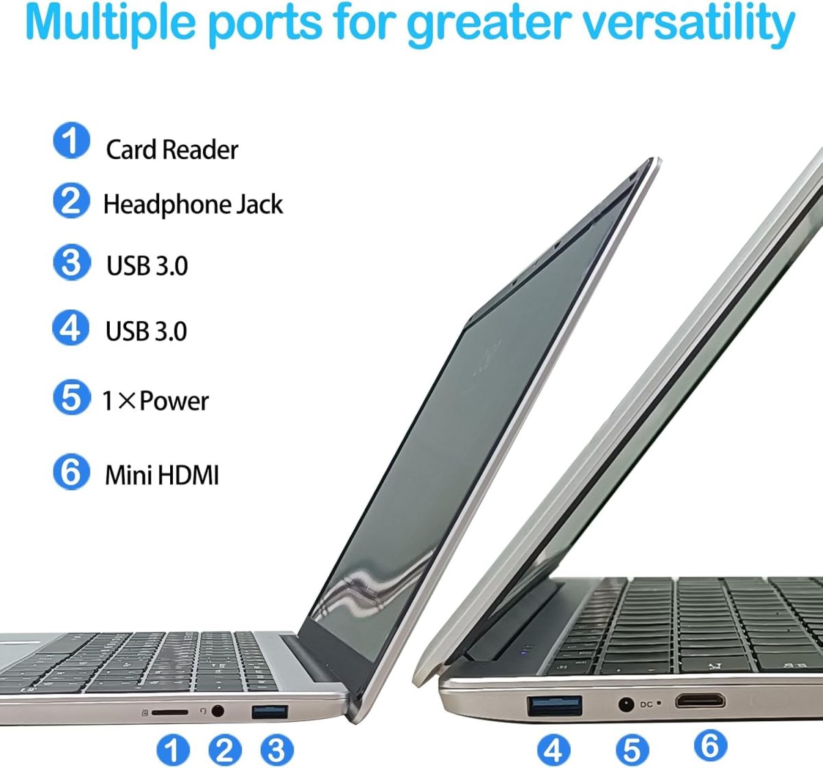 ⁦MTWZMM Laptop Computer, 15.6 Inch Laptop, 8GB RAM, Backlit Keyboard, Celeron N5095(Up to 2.9GHz), (DDR 8GB| SSD 256GB)⁩ - الصورة ⁦7⁩