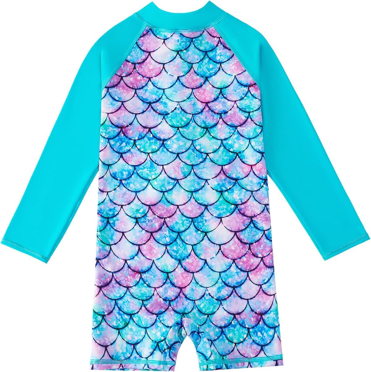 ⁦OFIMAN Girls Swimming Costume Kids One Piece Swimsuit Mermaid Swimwear Zipper Bathing Suit Surfing Swimming Age 3-14 Years⁩ - الصورة ⁦2⁩