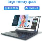 ⁦MTWZMM 17.3-inch Laptop: Celeron N5095 Processor (up to 2.9GHz), 8GB RAM + 256GB SSD Storage, Win 11 OS, with WiFi, USB 3.0, Webcam – Ideal for Students and Business Use⁩ - الصورة ⁦4⁩
