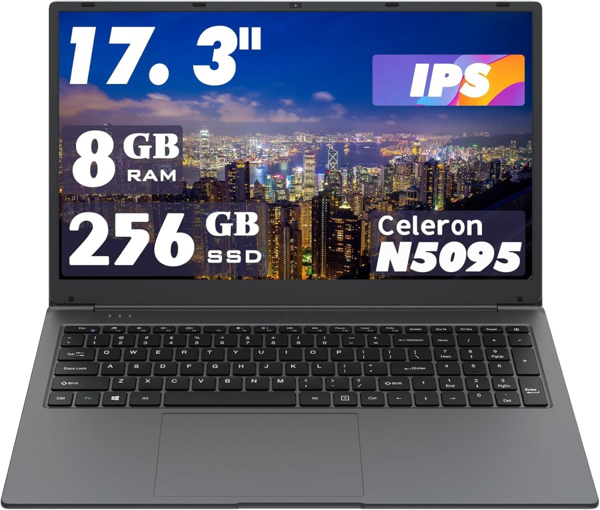 MTWZMM 17.3-inch Laptop: Celeron N5095 Processor (up to 2.9GHz), 8GB RAM + 256GB SSD Storage, Win 11 OS, with WiFi, USB 3.0, Webcam – Ideal for Students and Business Use