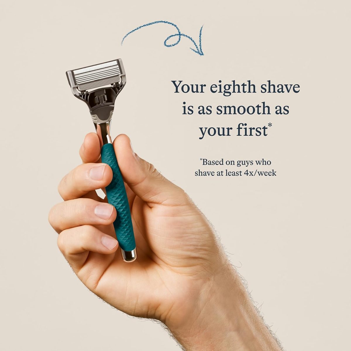 ⁦Harry's Razors for Men - Winston Razor: 5 Blade Razor with Lubricating Strip & Precision Trimmer and 1 Razor Blade Refill⁩ - الصورة ⁦8⁩