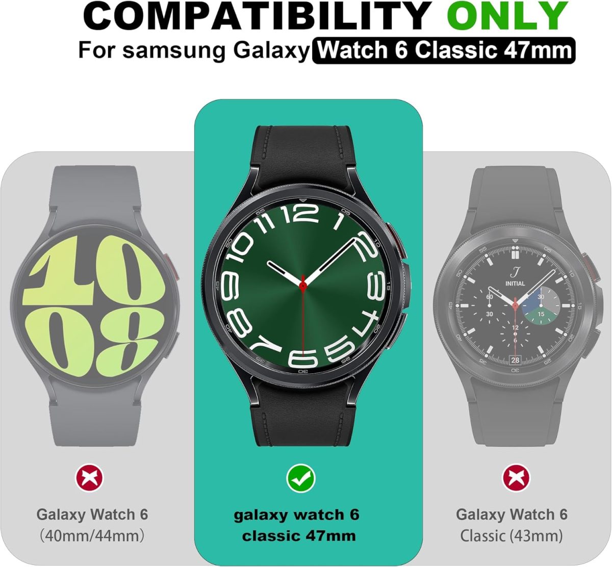 ⁦T-ENGINE Band Compatible with Samsung Galaxy Watch 6 Classic 47mm Band with Case, Rugged One-Piece Case with Band for Galaxy 6 Classic 47mm (2023)⁩ - الصورة ⁦2⁩