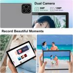 ⁦Crelander 10.1 Inch Android 13 Tablet with SIM Card Slot 4G LTE Calling,12GB+512GB, 8000mAh Battery, Dual Camera, Bluetooth/WiFi, Bundle with Case, Keyboard, Mouse & Stylus (Grey Black)⁩ - الصورة ⁦6⁩