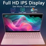 ⁦15.6" Laptop Computer, N95 Processor (4C4T, 1.7-3.4GHz) Gaming Laptop 16GB RAM 512GB PCIe SSD, FHD Display, Backlit Keyboard, Fingerprint Unlock, Students Business Laptop PC Win11 Pro OS,Rose Gold⁩ - الصورة ⁦2⁩