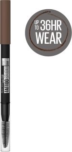 ⁦Maybelline Medium Brown TattooStudio Up to 36HR Sharpenable Longwear Waterproof Eyebrow Pencil, Defined Brows, Pigment Brow Pencil, 1 Count⁩ - الصورة ⁦3⁩