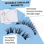 ⁦Hepiide 2 Pairs Magnetic Eyelashes Kit: with Magnetic Lash Applicator - Natural Wispy Manga Lashes - Reusable Magnet Lashes No Glue - False Eyelashes Band with Magnet (Pretty)⁩ - الصورة ⁦3⁩