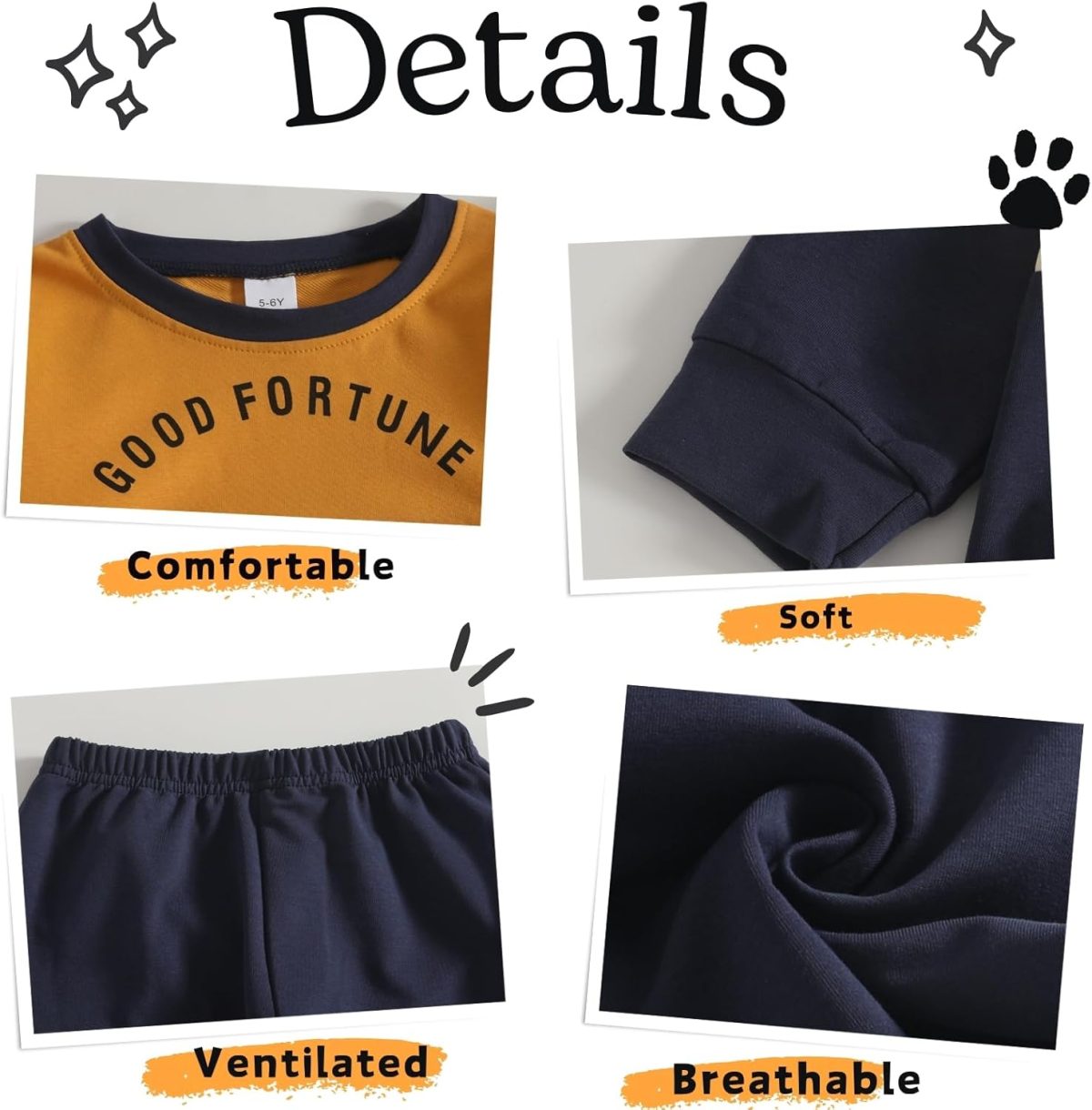 ⁦Yoxindax Toddler Kid Boy Clothe Colorblock Letter Fall Winter 2PC Outfit Set⁩ - الصورة ⁦6⁩
