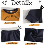 ⁦Yoxindax Toddler Kid Boy Clothe Colorblock Letter Fall Winter 2PC Outfit Set⁩ - الصورة ⁦6⁩