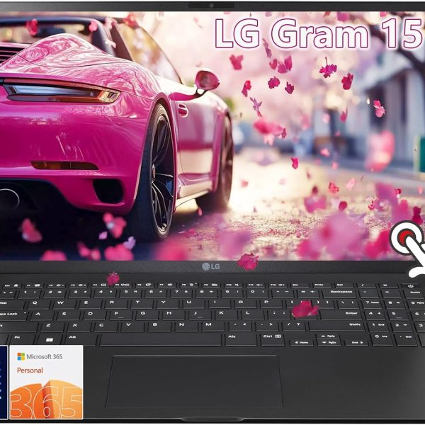 LG Gram 15 Laptop Touchscreen - Intel Core Ultra 7 155H - Windows 11-16GB RAM - 1TB PCIe SSD - Office 365 One Year - Backlit Keyboard - Business - Ultralightweight - 18.5 Hours